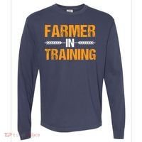 Funny Farmer In Training Apparel Farm Farming Comfort Colors Heavyweight Long Sleeve T-Shirt thumb 0