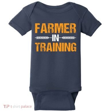 Funny Farmer In Training Apparel Farm Farming Baby Bodysuit