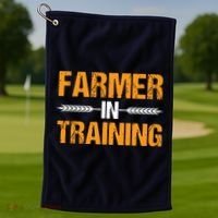 Funny Farmer In Training Apparel Farm Farming Golf Towel thumb 1