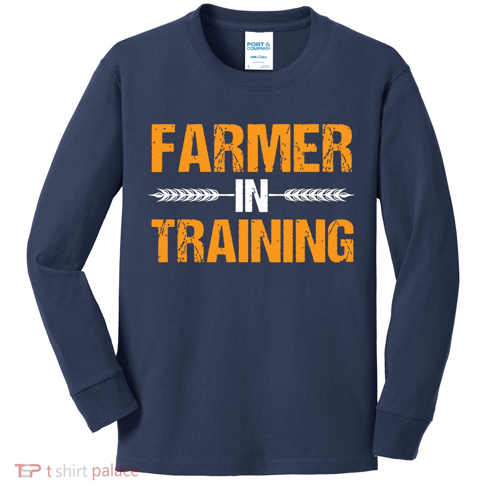 Funny Farmer In Training Apparel Farm Farming Kids Long Sleeve Shirt