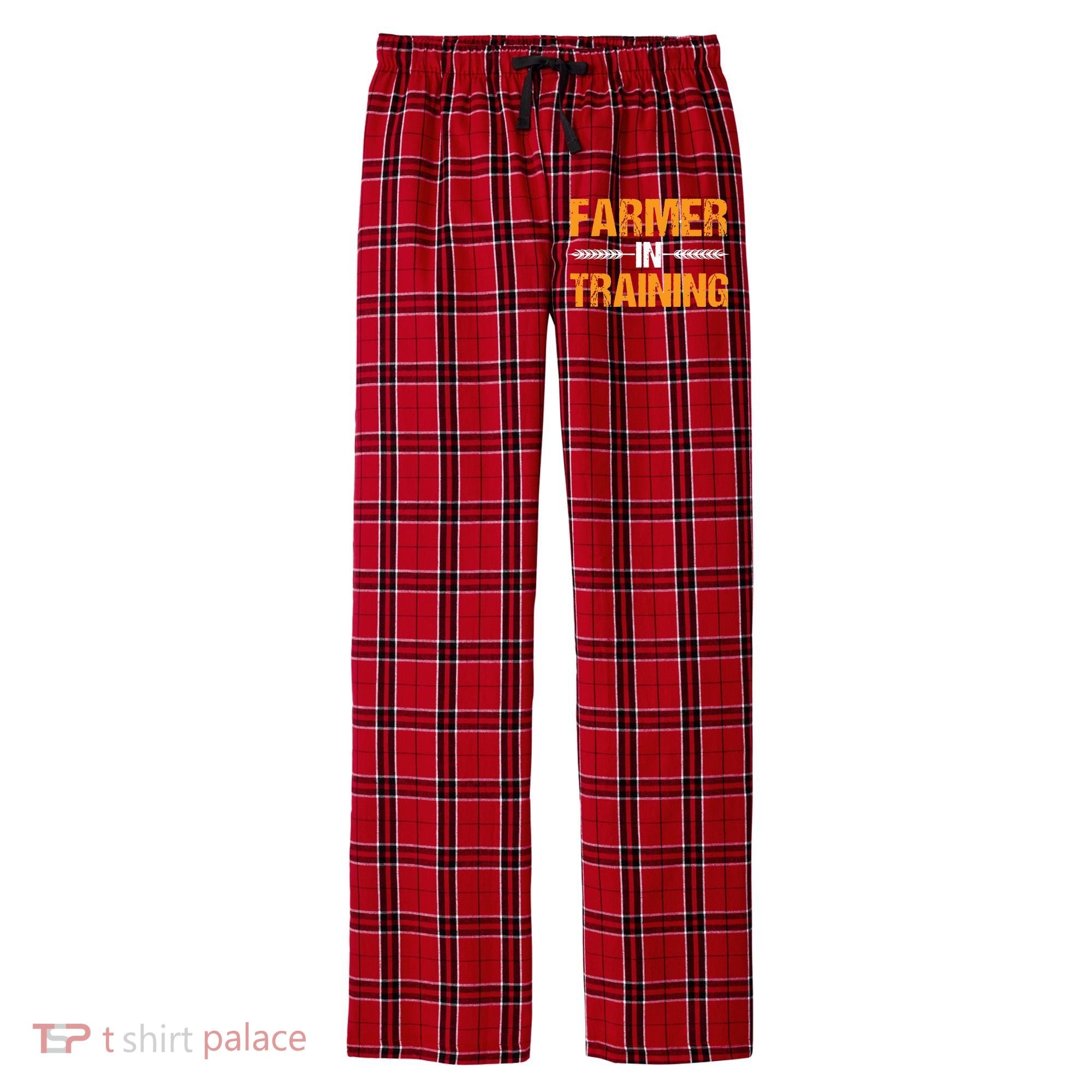 Funny Farmer In Training Apparel Farm Farming Men's Flannel Plaid Pajama Pants
