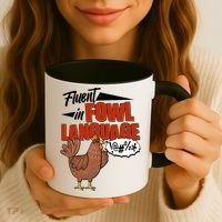 Funny Fluent In Fowl Language Chicken Lover Coffee Mug thumb 3