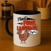 Funny Fluent In Fowl Language Chicken Lover Coffee Mug thumb 4