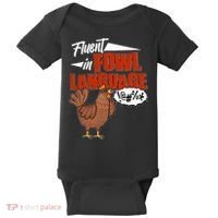 Funny Fluent In Fowl Language Chicken Lover Baby Bodysuit thumb 0