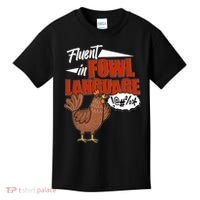 Funny Fluent In Fowl Language Chicken Lover Kids T-Shirt thumb 0