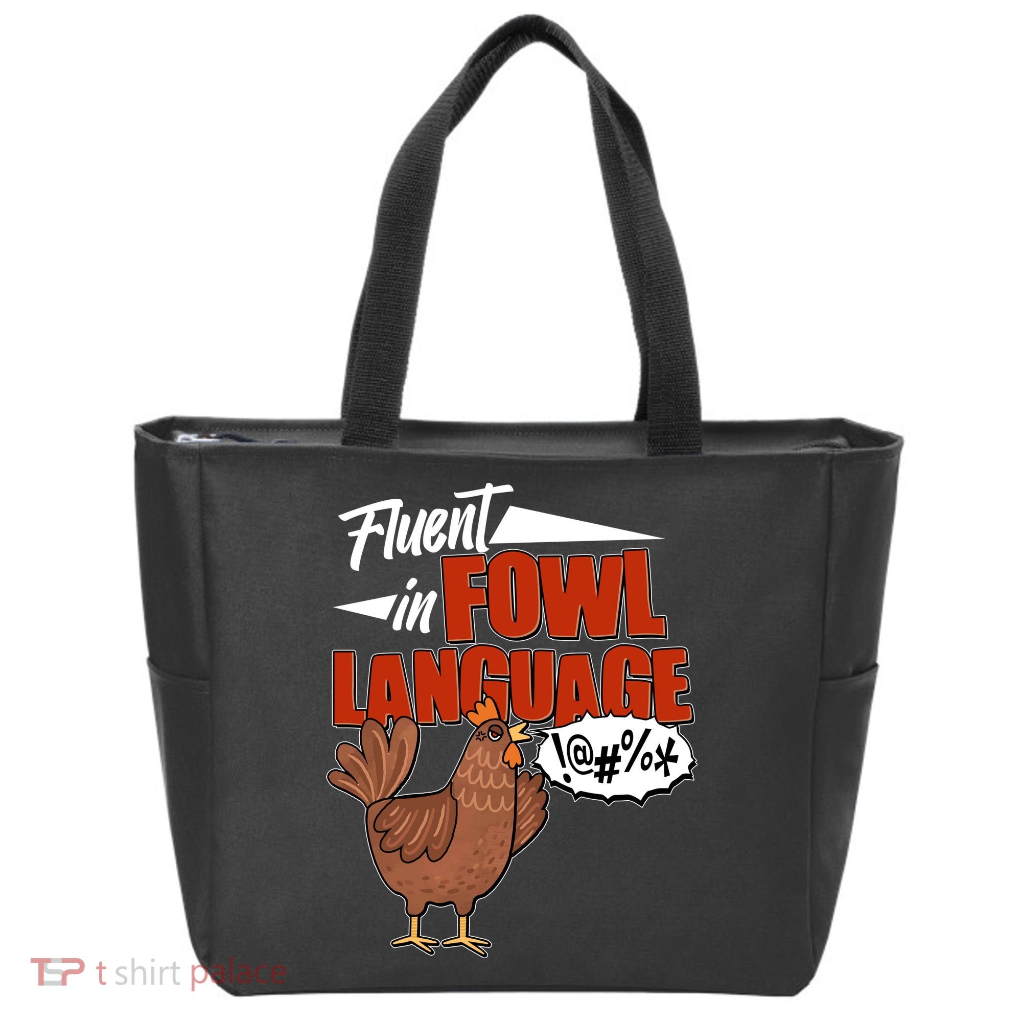 Funny Fluent In Fowl Language Chicken Lover Tote Bag