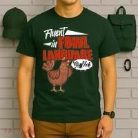 Funny Fluent In Fowl Language Chicken Lover T-Shirt thumb 6