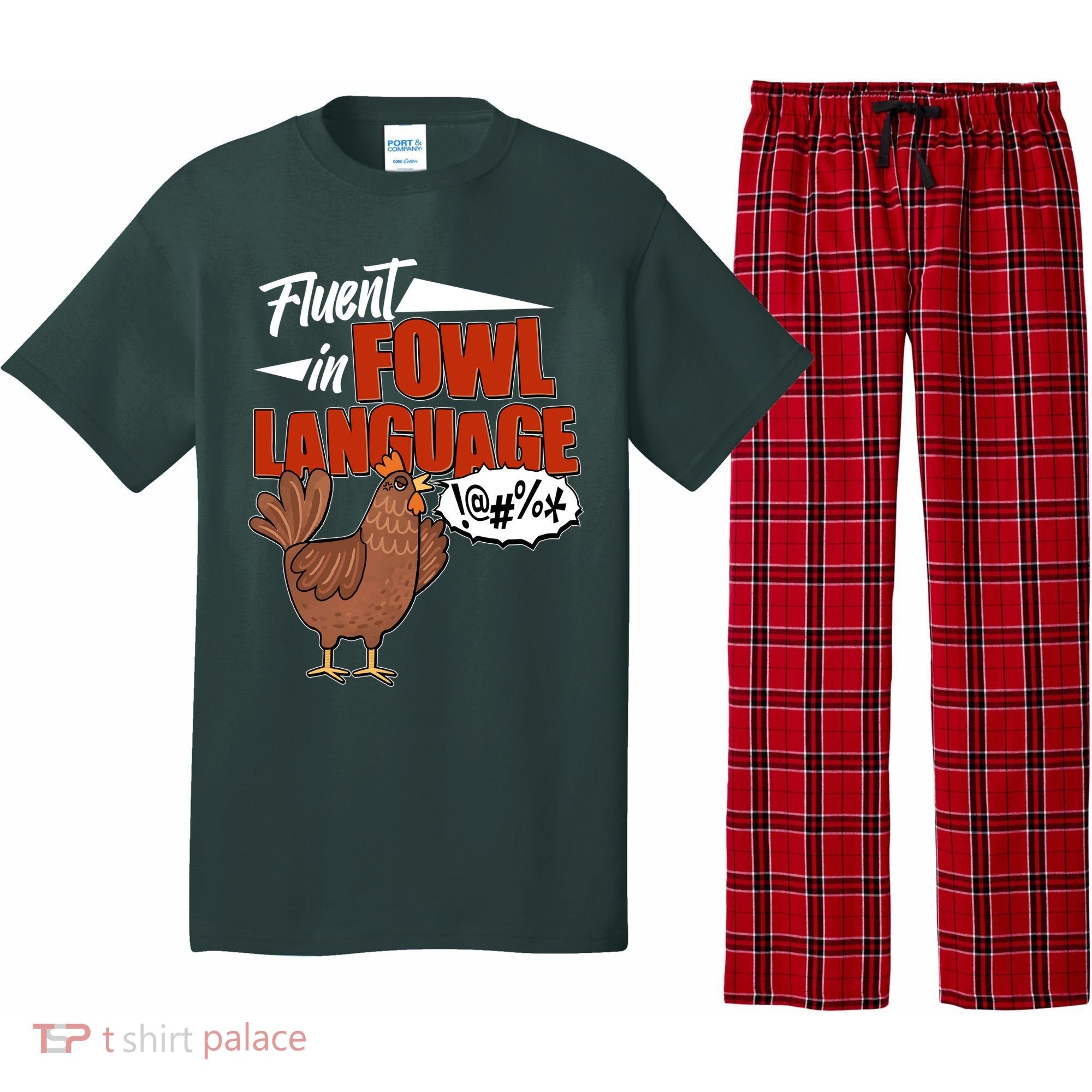 Funny Fluent In Fowl Language Chicken Lover Pajama Set