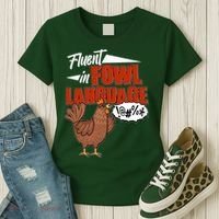Funny Fluent In Fowl Language Chicken Lover Women's T-Shirt thumb 3