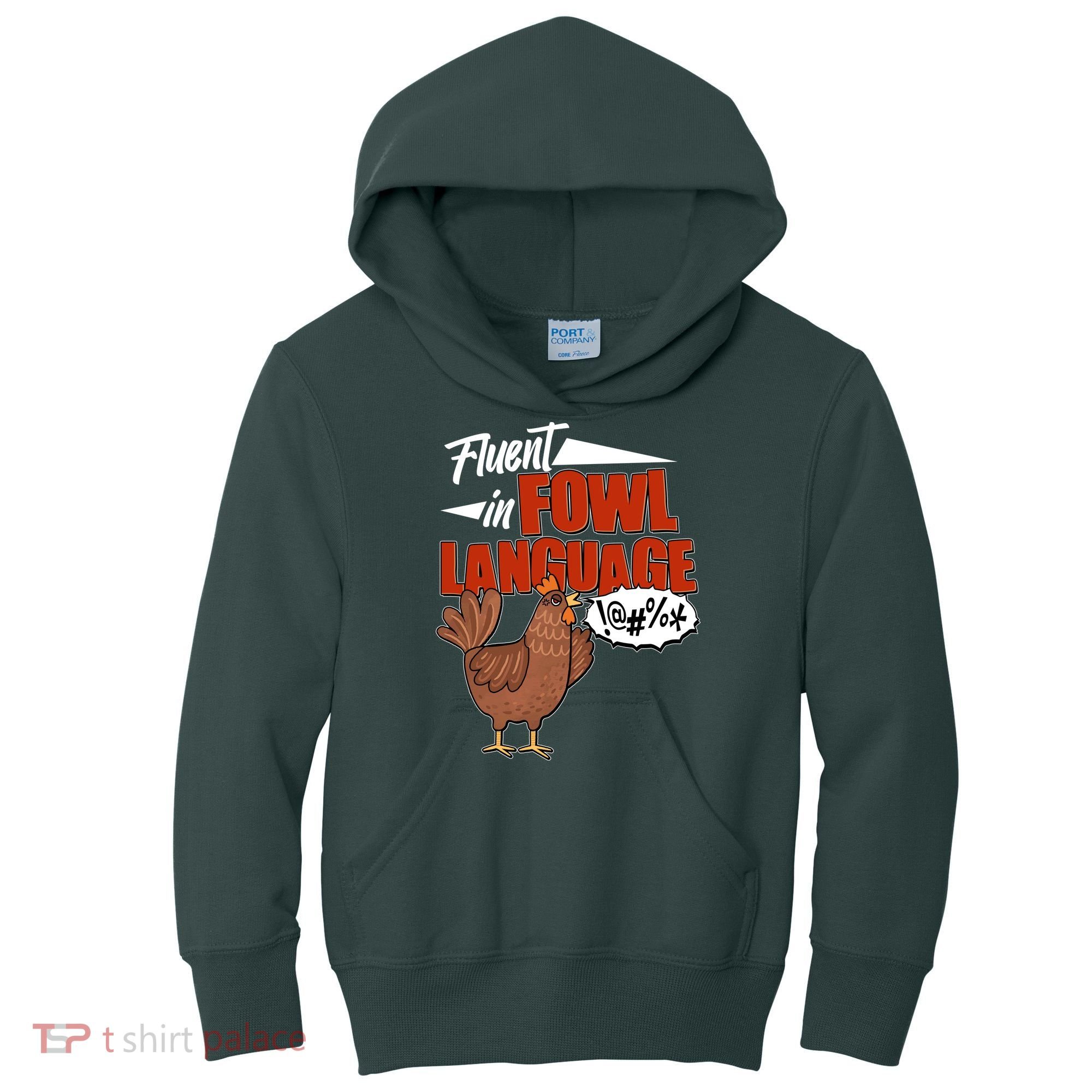 Funny Fluent In Fowl Language Chicken Lover Kids Hoodie