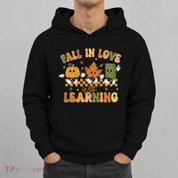 Funny Fall In Love With Learning Retro Pumpkin Thanksgiving Hoodie thumb 0