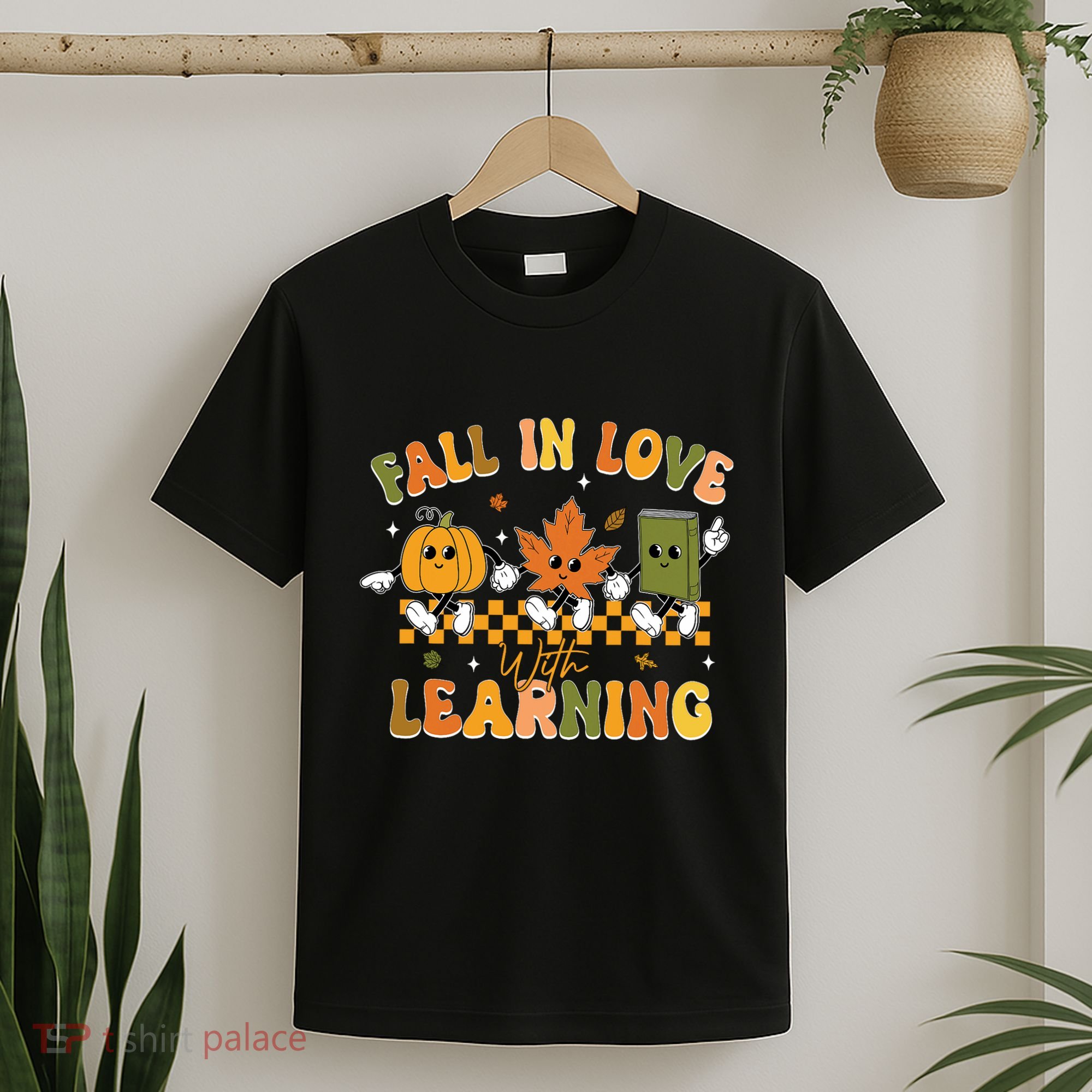 Funny Fall In Love With Learning Retro Pumpkin Thanksgiving T-Shirt