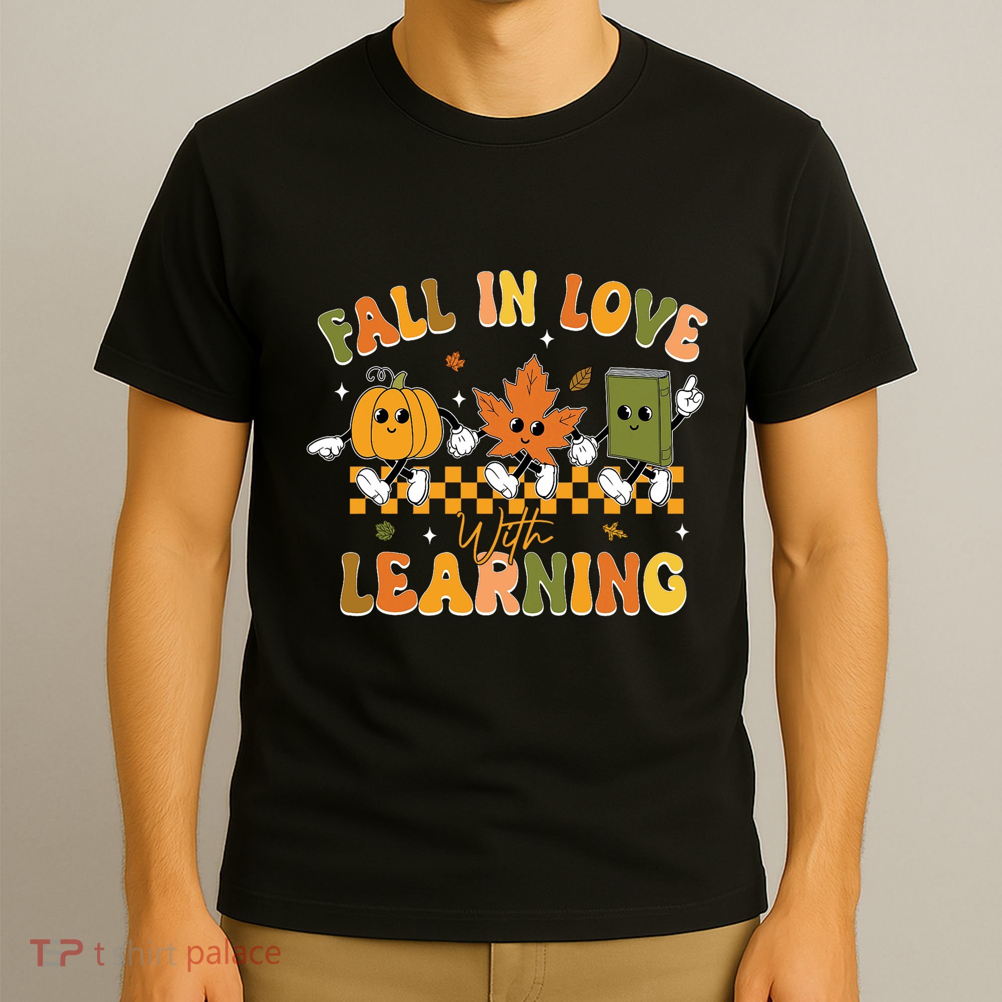 Funny Fall In Love With Learning Retro Pumpkin Thanksgiving T-Shirt