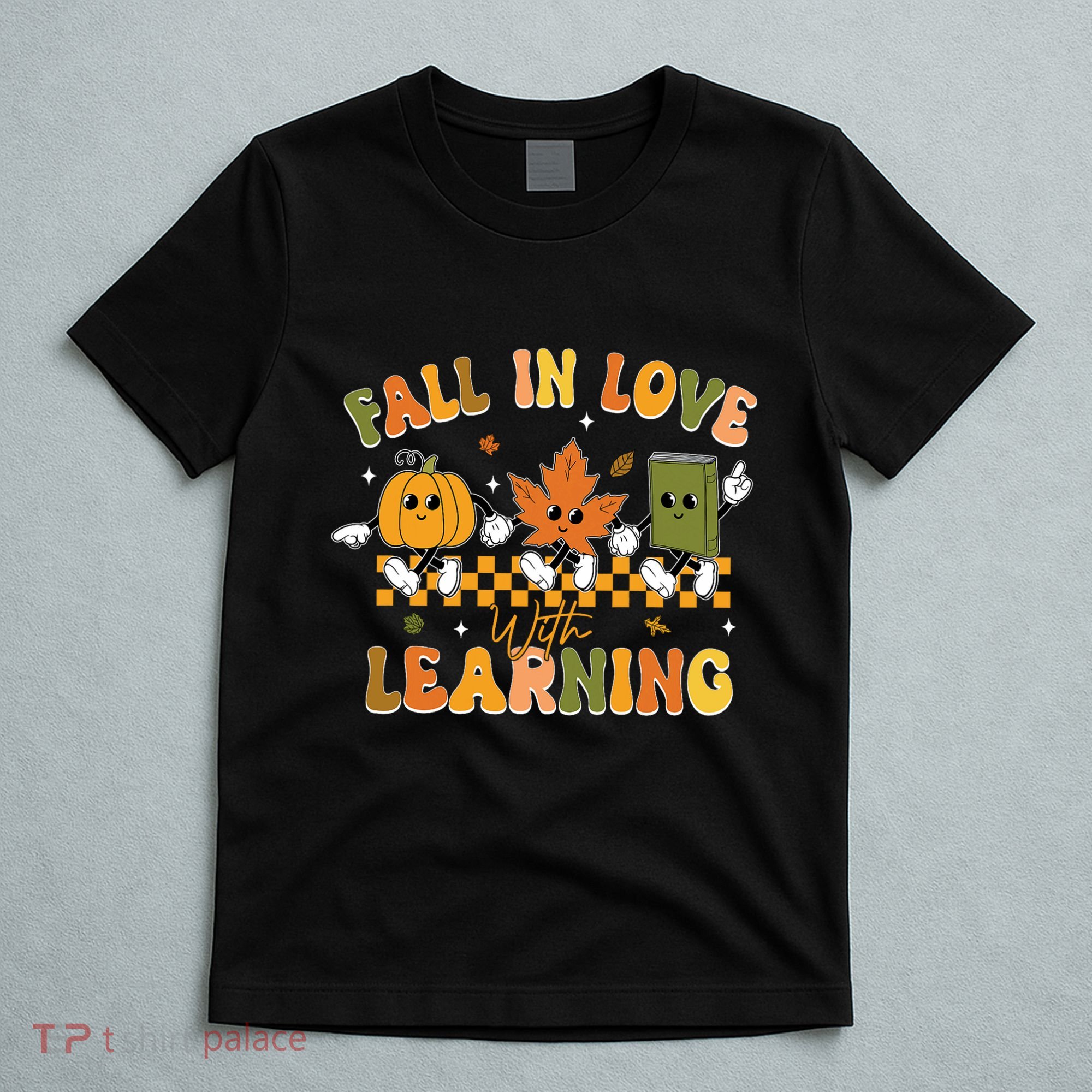 Funny Fall In Love With Learning Retro Pumpkin Thanksgiving T-Shirt