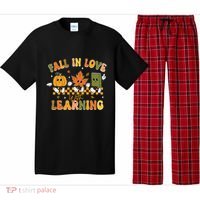 Funny Fall In Love With Learning Retro Pumpkin Thanksgiving Pajama Set thumb 0