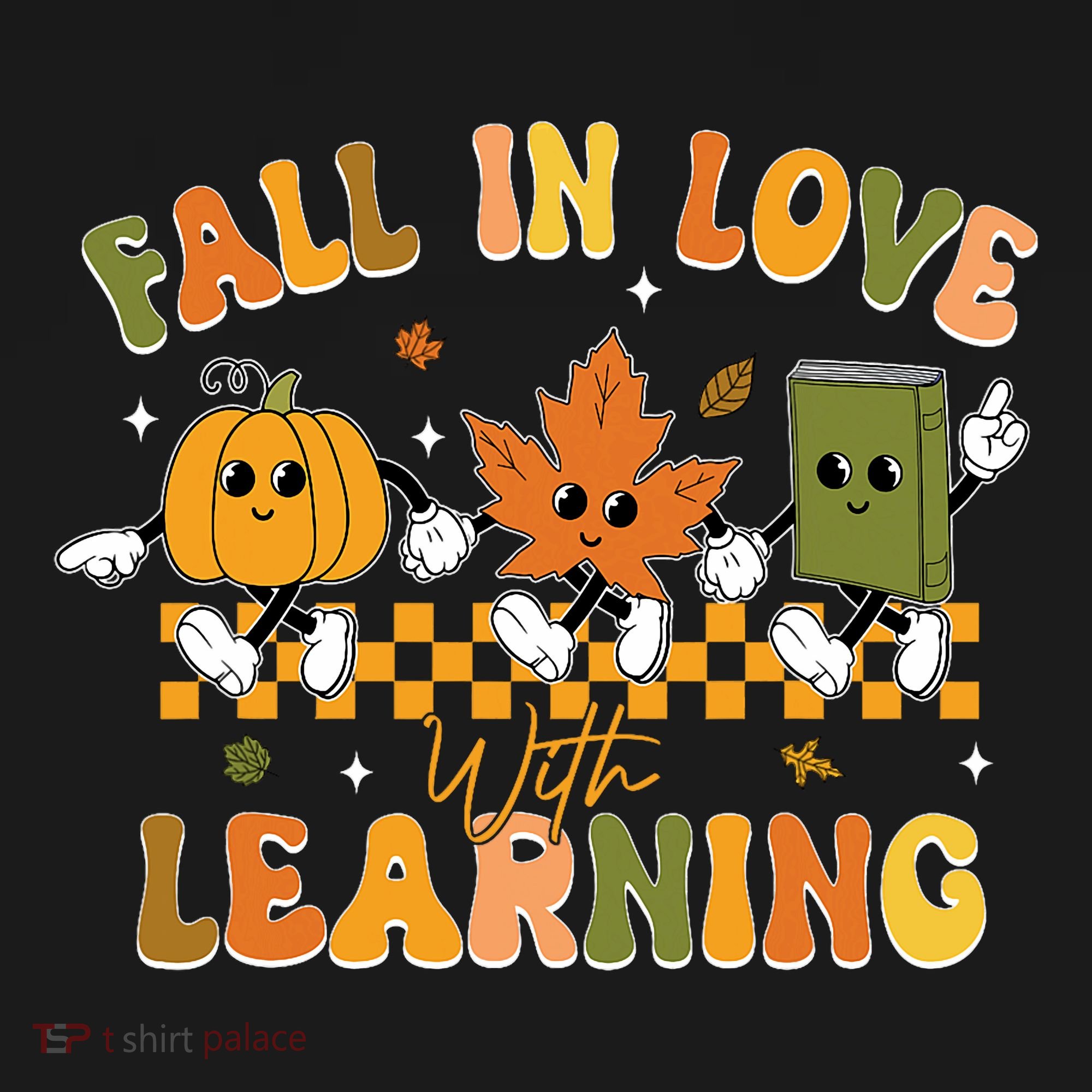 Funny Fall In Love With Learning Retro Pumpkin Thanksgiving Pajama Set