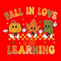 Funny Fall In Love With Learning Retro Pumpkin Thanksgiving Santa Hat thumb 1
