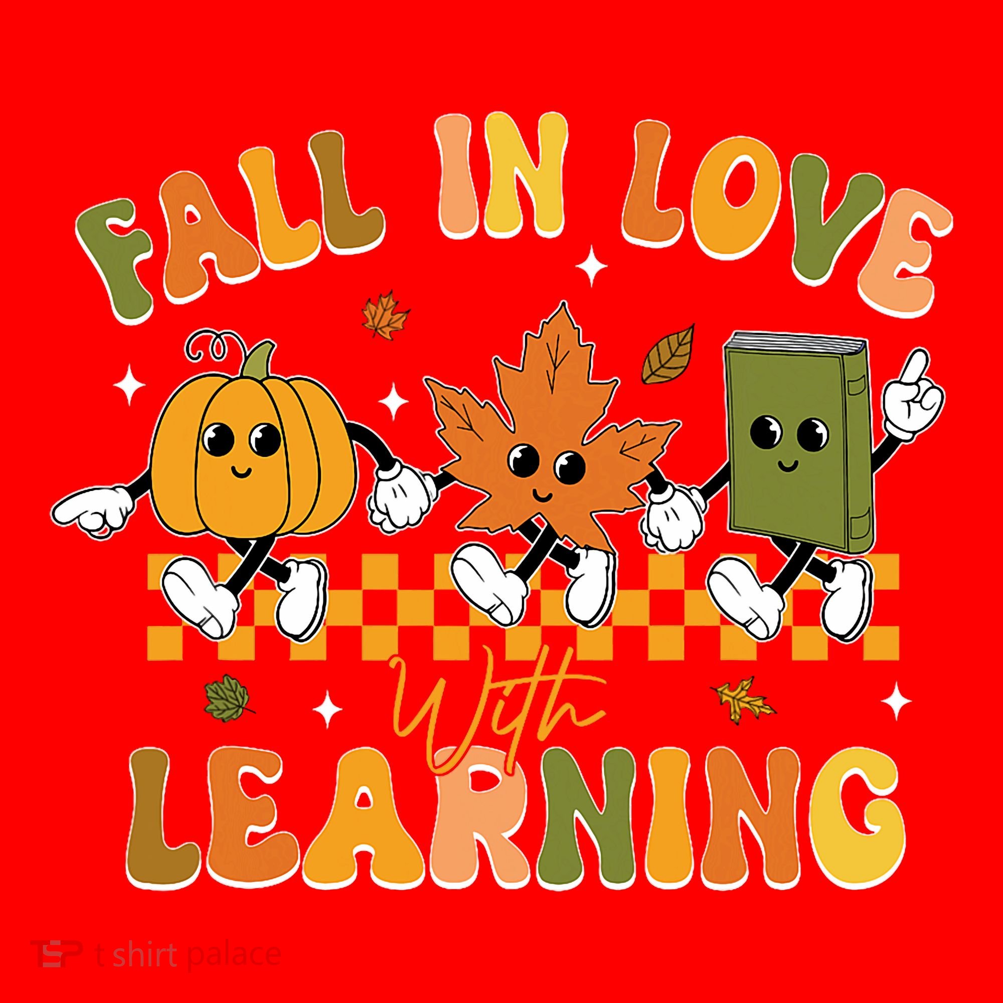 Funny Fall In Love With Learning Retro Pumpkin Thanksgiving Santa Hat