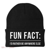 Fun Fact Id Rather Be Anywhere Else Funny Meme Beanie thumb 0