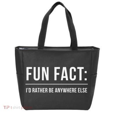 Fun Fact Id Rather Be Anywhere Else Funny Meme Tote Bag