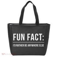 Fun Fact Id Rather Be Anywhere Else Funny Meme Tote Bag thumb 0