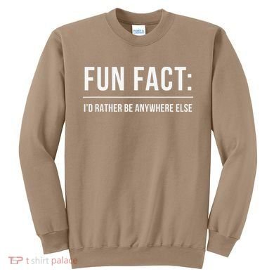 Fun Fact Id Rather Be Anywhere Else Funny Meme Sweatshirt