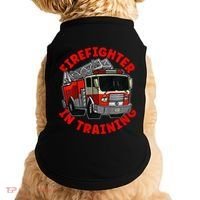 funny Firefighter In Training Fire Truck  Doggie Tank thumb 0