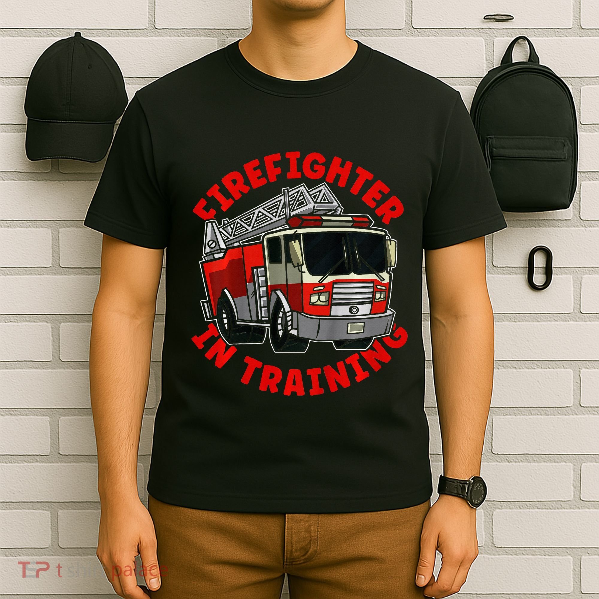 funny Firefighter In Training Fire Truck  T-Shirt