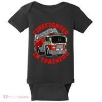 funny Firefighter In Training Fire Truck  Baby Bodysuit thumb 0