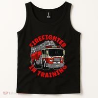 funny Firefighter In Training Fire Truck  Tank Top thumb 2