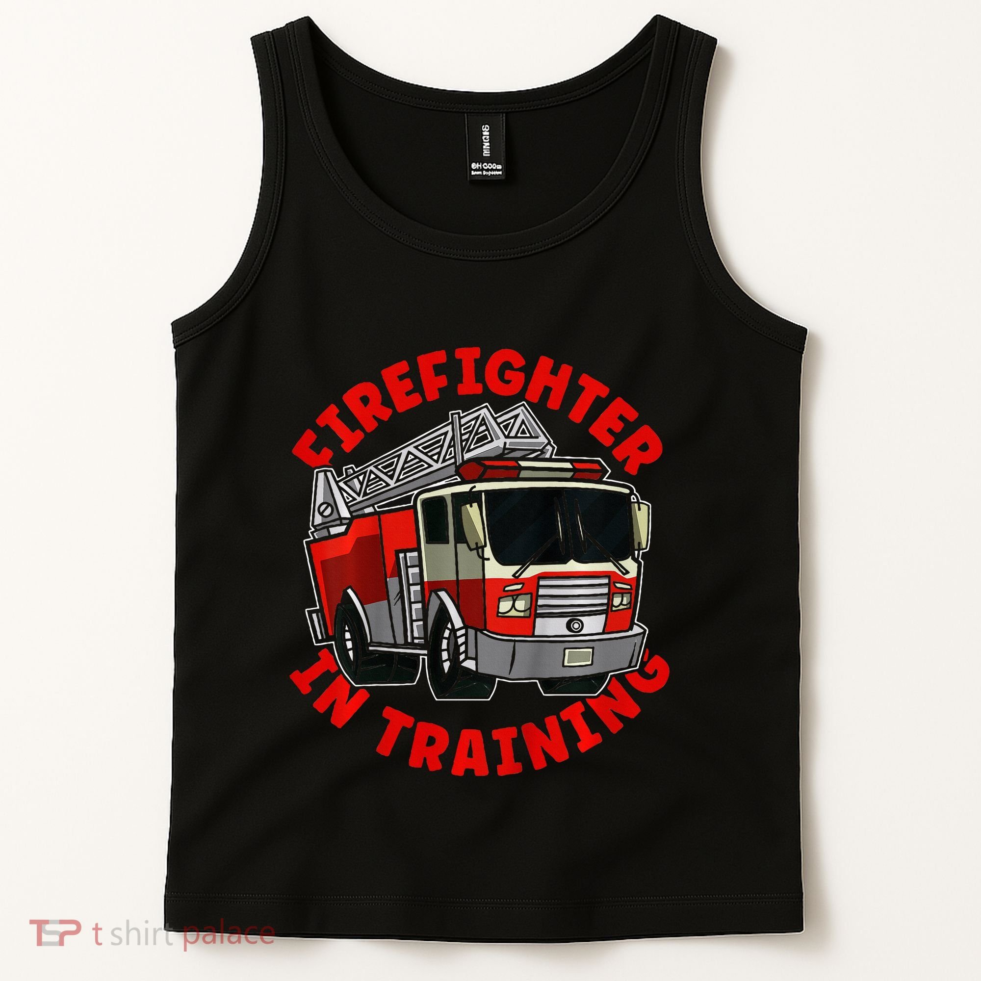 funny Firefighter In Training Fire Truck  Tank Top