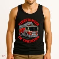 funny Firefighter In Training Fire Truck  Tank Top thumb 3