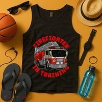 funny Firefighter In Training Fire Truck  Tank Top thumb 4