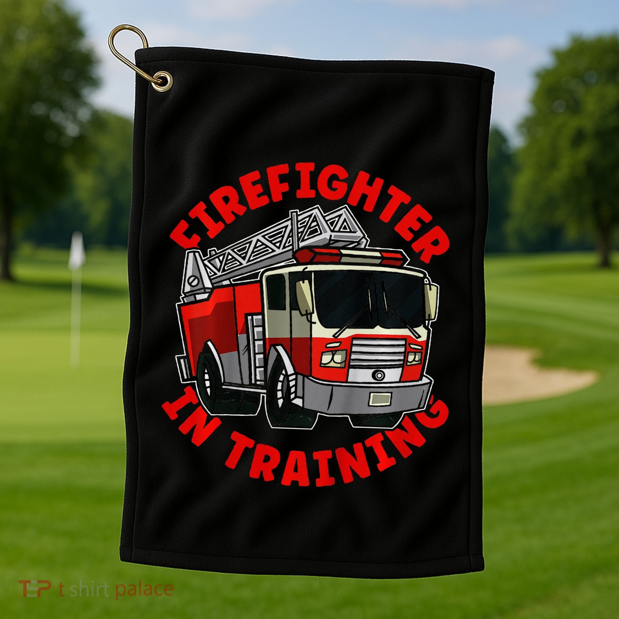 funny Firefighter In Training Fire Truck  Golf Towel