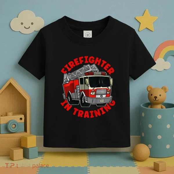 funny Firefighter In Training Fire Truck  Toddler T-Shirt