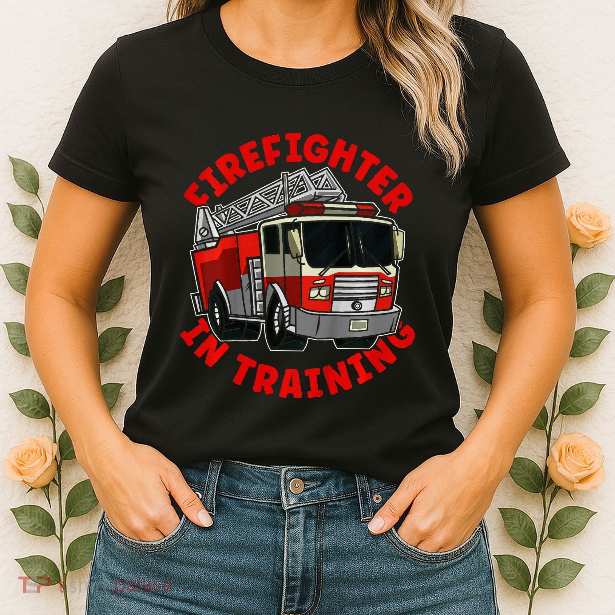 funny Firefighter In Training Fire Truck  Women's T-Shirt