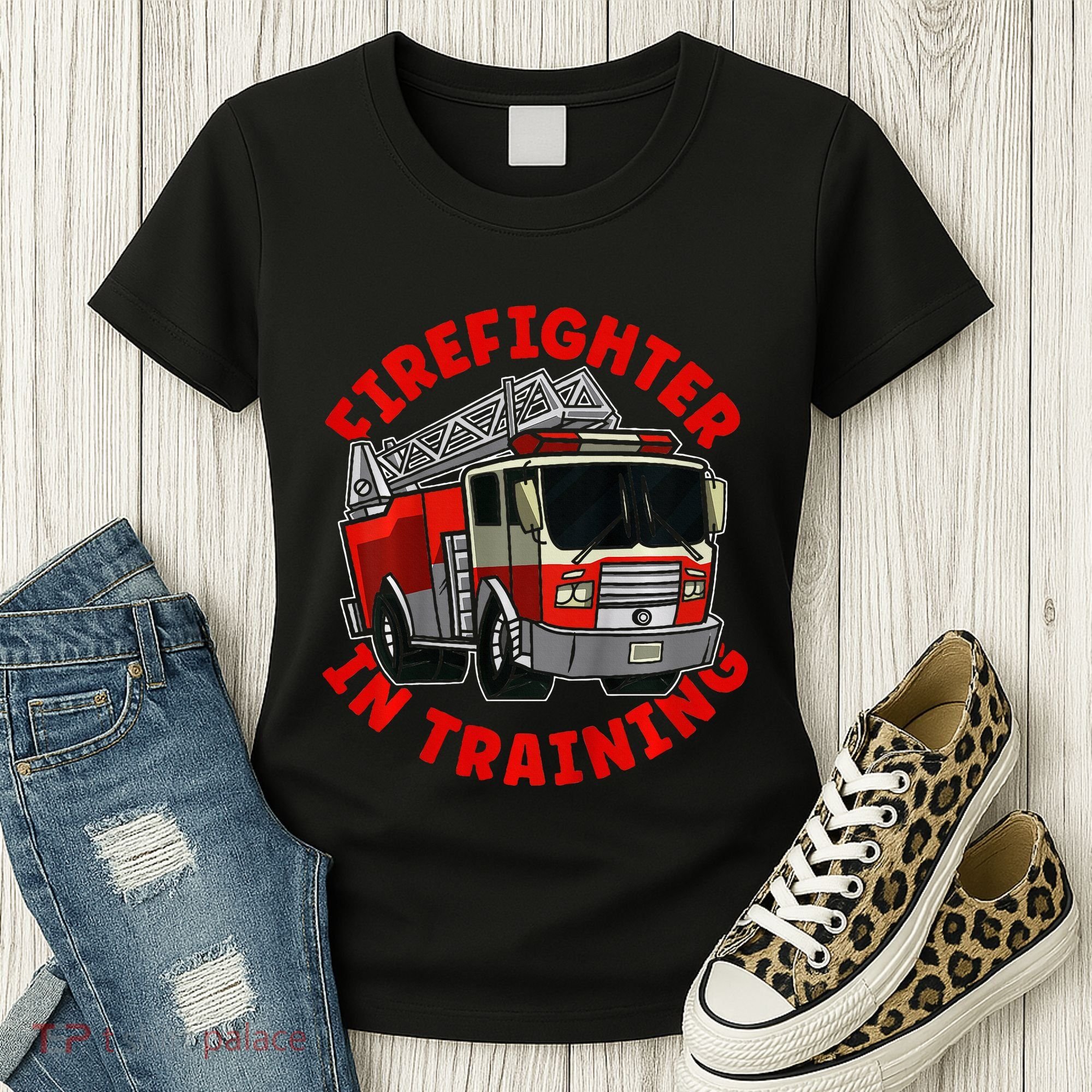 funny Firefighter In Training Fire Truck  Women's T-Shirt