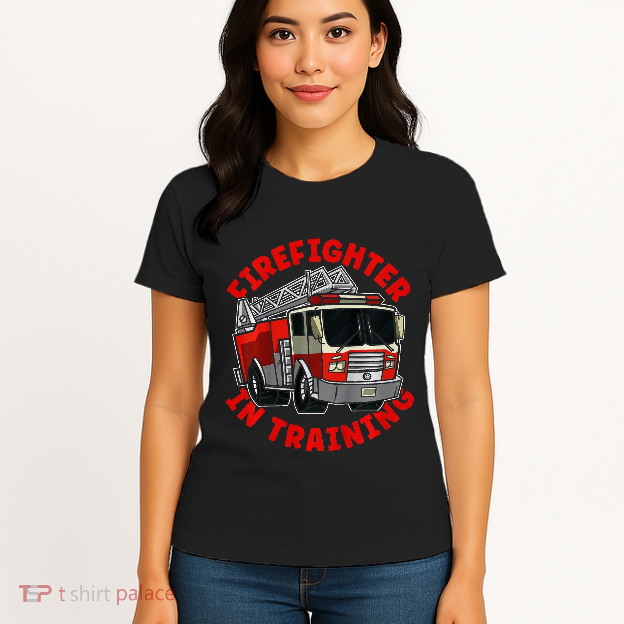 funny Firefighter In Training Fire Truck  Women's T-Shirt
