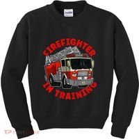 funny Firefighter In Training Fire Truck  Kids Sweatshirt thumb 0