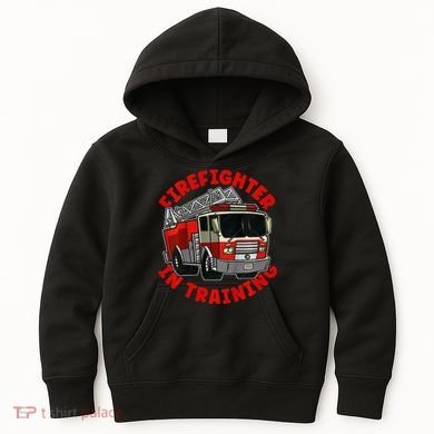 funny Firefighter In Training Fire Truck  Kids Hoodie