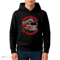 funny Firefighter In Training Fire Truck  Kids Hoodie thumb 4