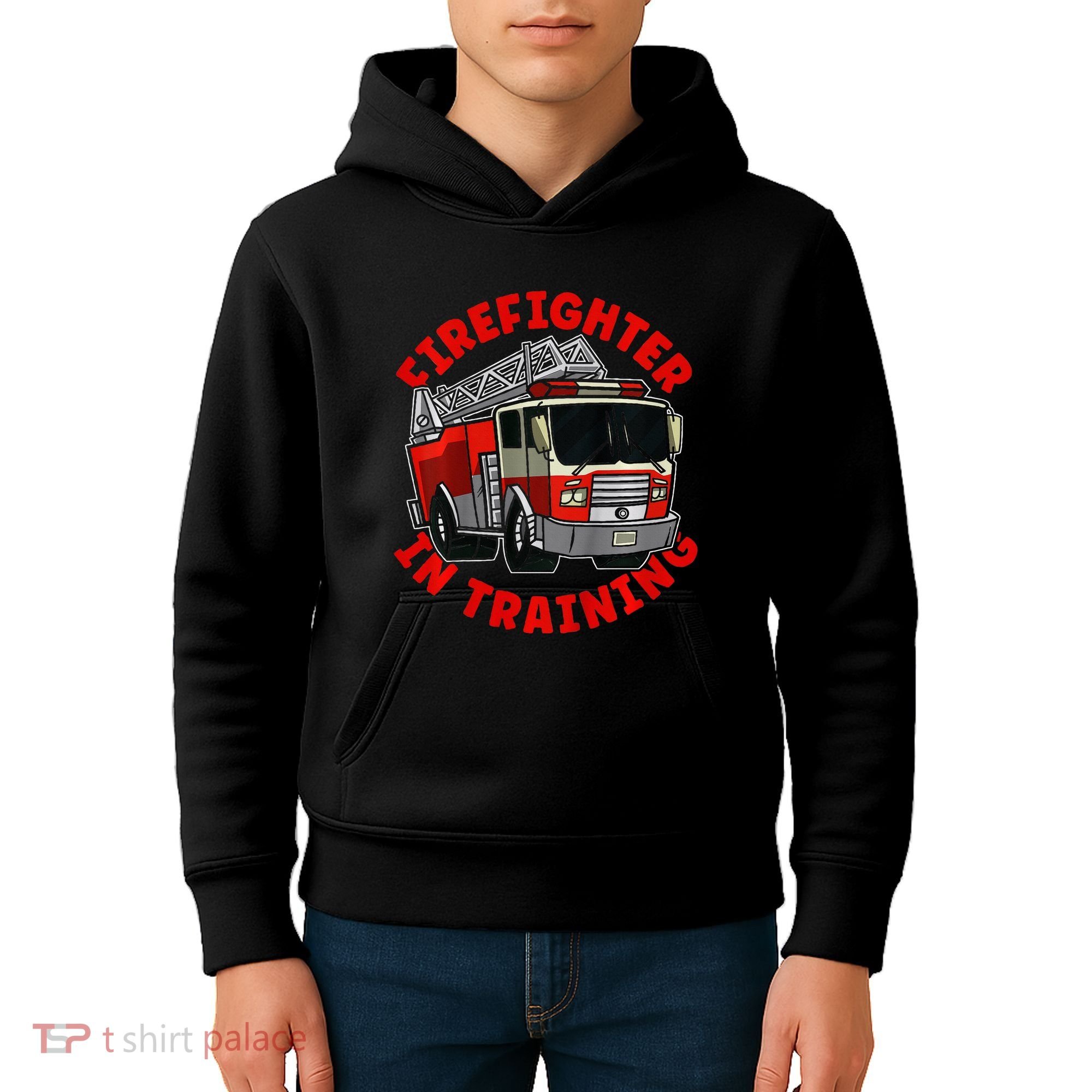 funny Firefighter In Training Fire Truck  Kids Hoodie