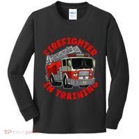 funny Firefighter In Training Fire Truck  Kids Long Sleeve Shirt thumb 0
