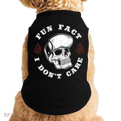 Fun Fact I Don't Care Funny Skeleton Sarcastic Doggie Tank