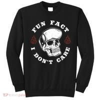 Fun Fact I Don't Care Funny Skeleton Sarcastic Sweatshirt thumb 0