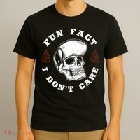 Fun Fact I Don't Care Funny Skeleton Sarcastic T-Shirt thumb 3