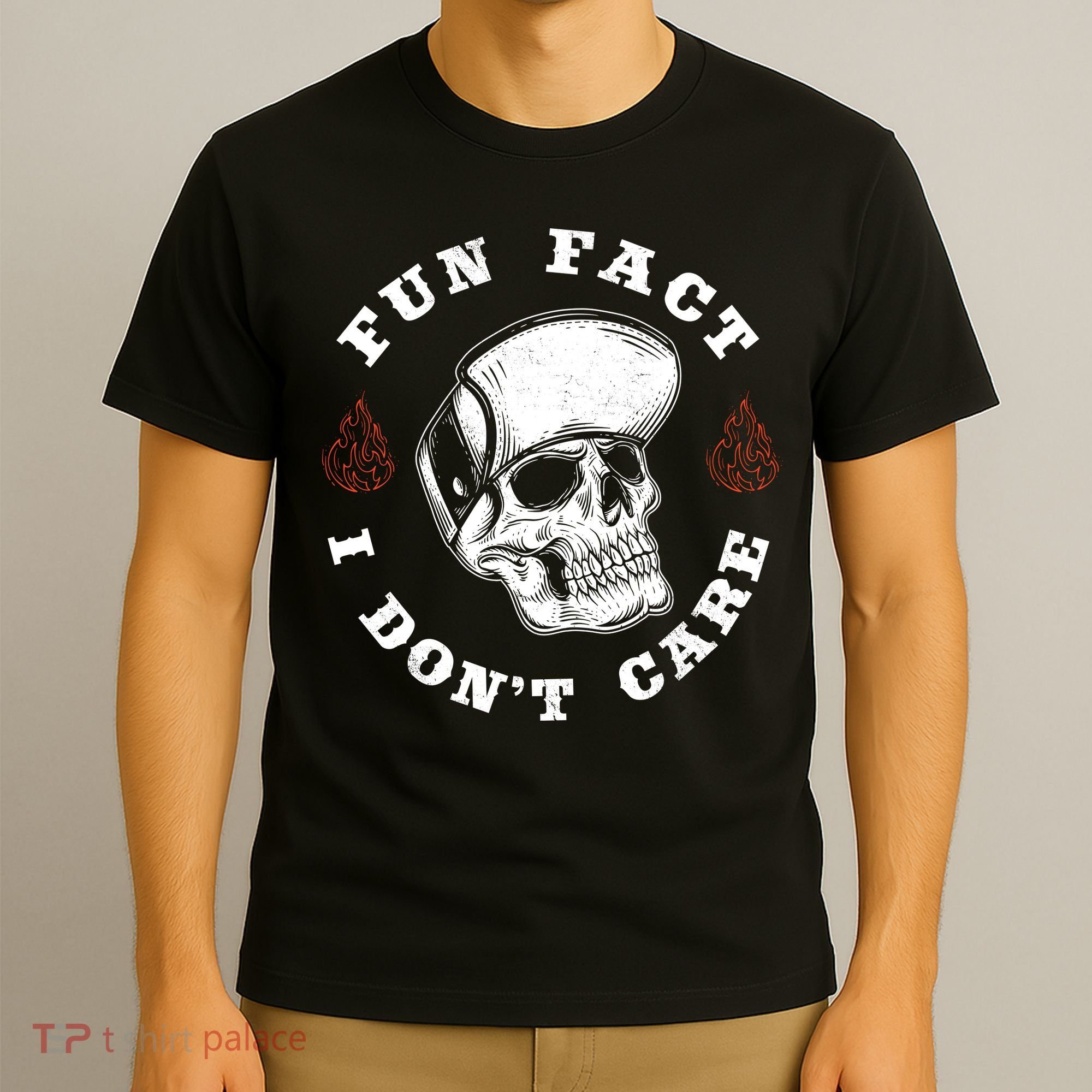 Fun Fact I Don't Care Funny Skeleton Sarcastic T-Shirt