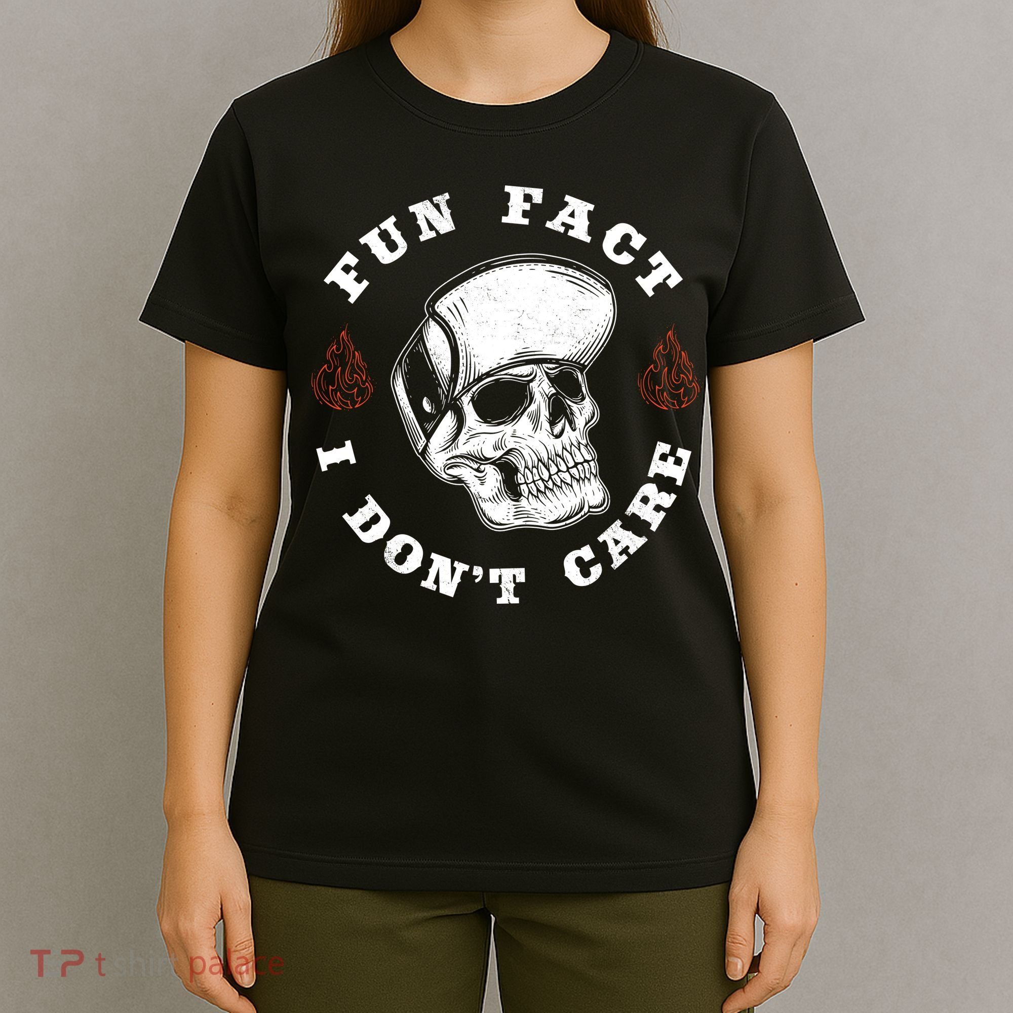 Fun Fact I Don't Care Funny Skeleton Sarcastic T-Shirt
