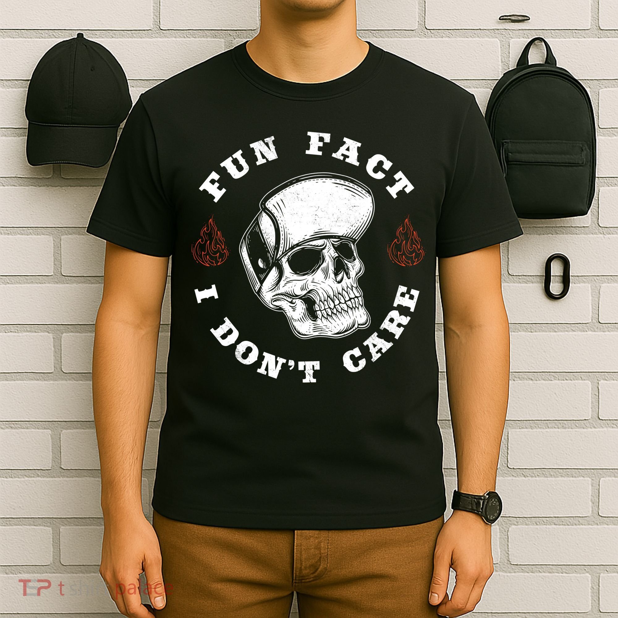 Fun Fact I Don't Care Funny Skeleton Sarcastic T-Shirt