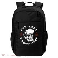 Fun Fact I Don't Care Funny Skeleton Sarcastic Backpack thumb 0